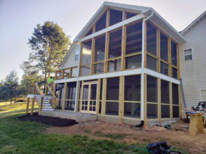 Screen Porch Deck With Patio Below, Ruckersville VA 22968